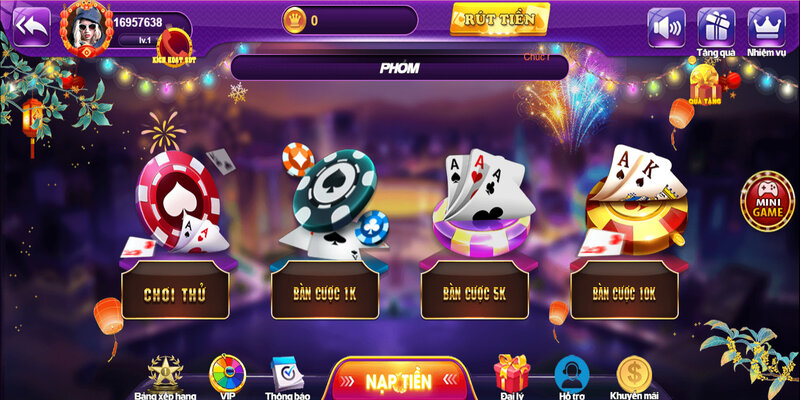 Chơi game đánh bài đổi thưởng tích hợp trên 2 hệ điều hành