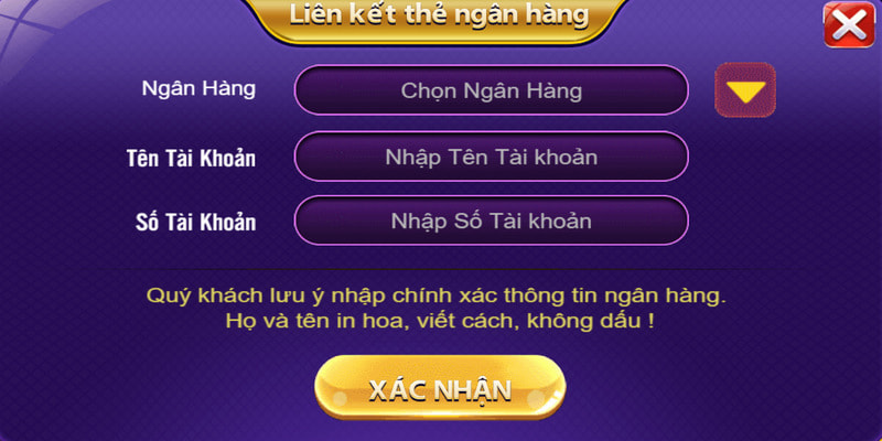 Tiến hành liên kết thẻ ngân hàng để rút tiền về tài khoản cá nhân